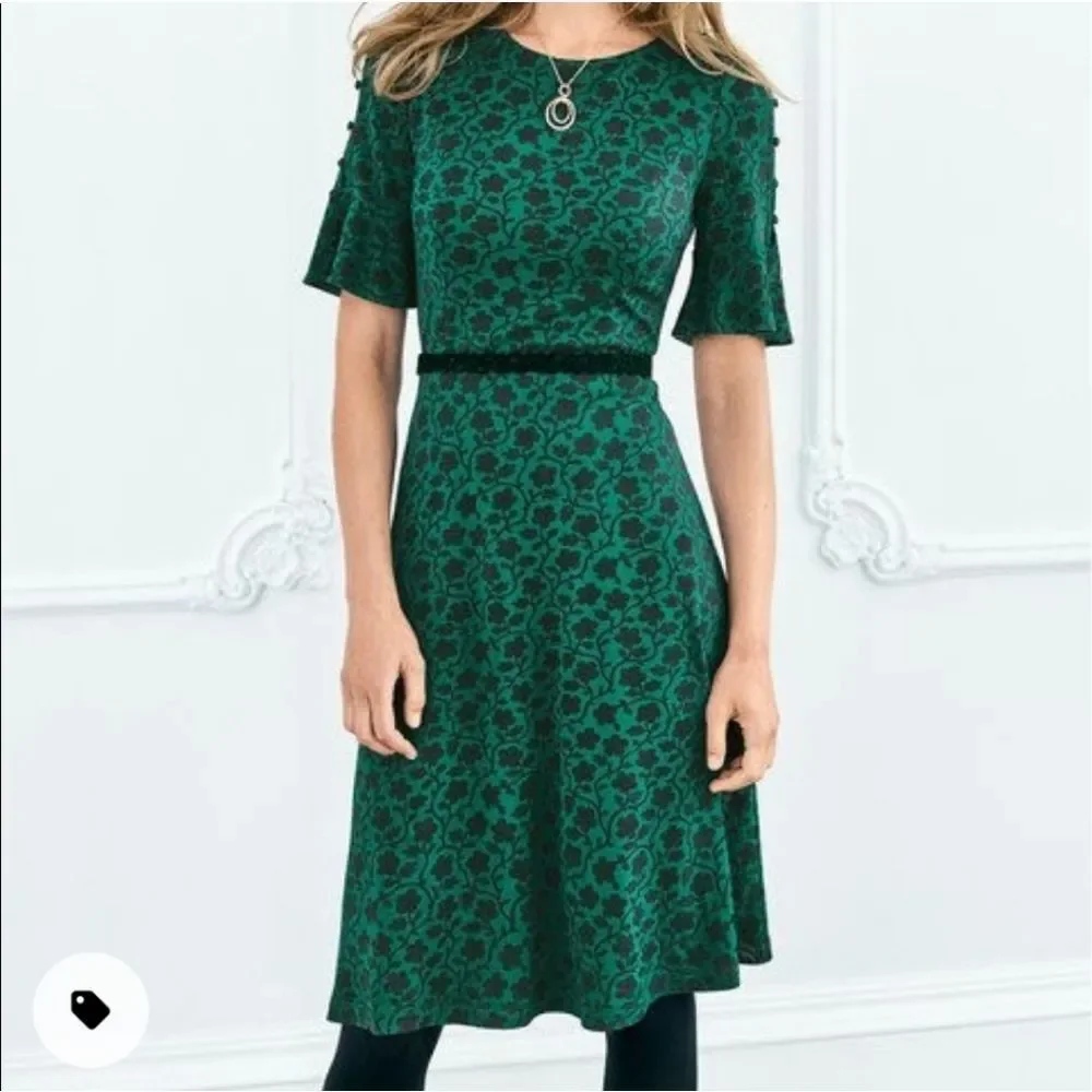 Boden Alexis Jersey Dress Suze 10 Long Tall‎ Enchanted Vines